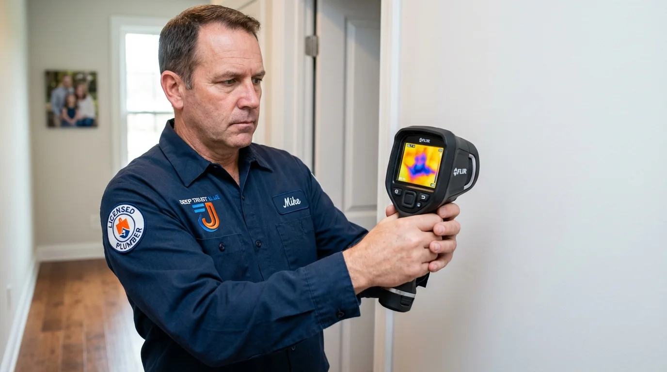 Thermal imaging leak detection by Johns Plumbing LLC in Dracut